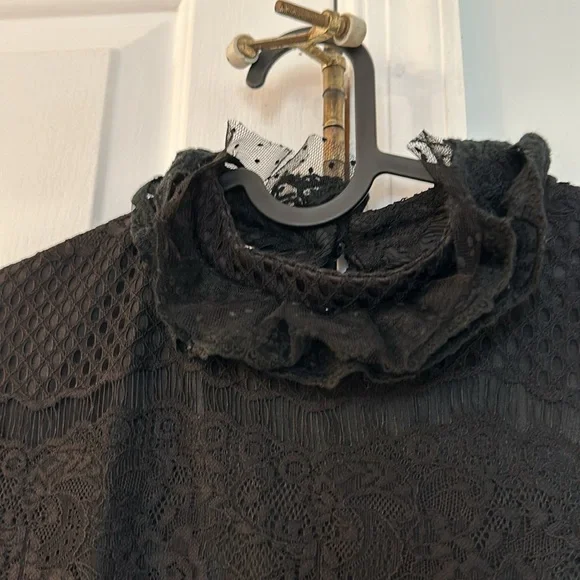 Cocktail Party Mini Black Lace Long Sleeves Dress - Picture 3 of 9